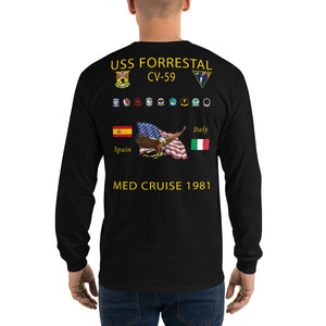 USS Forrestal (CV-59) 1981 Long Sleeve Cruise Shirt