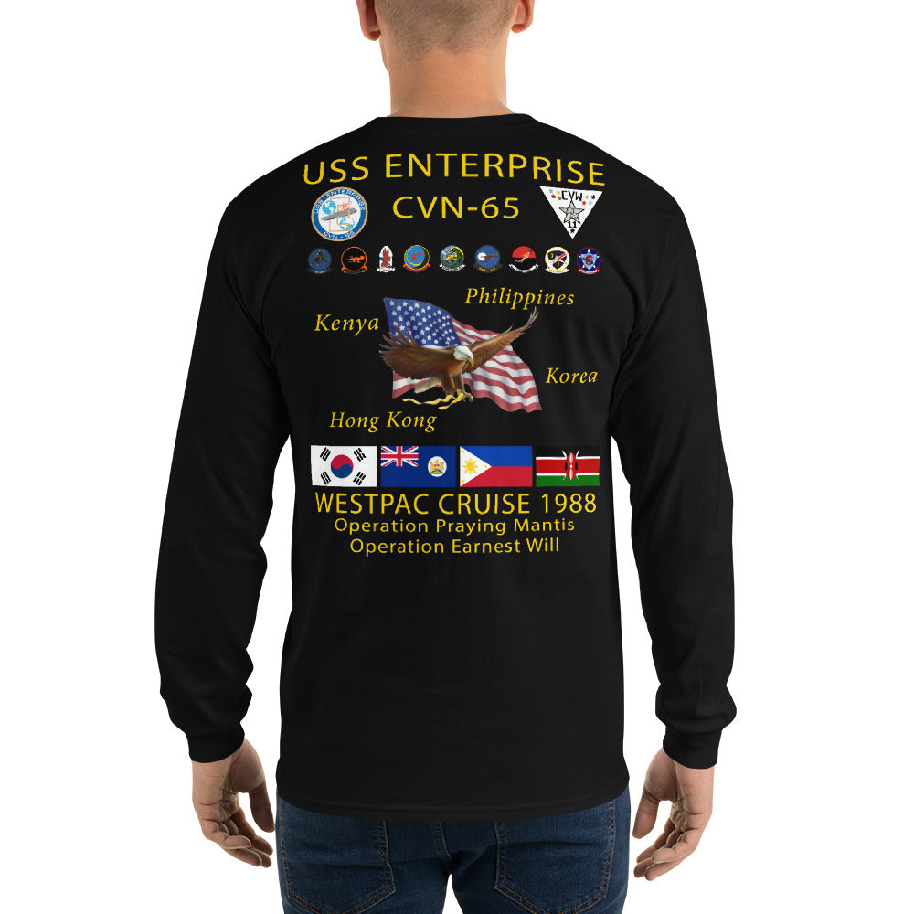 USS Enterprise (CVN-65) 1988 Long Sleeve Cruise Shirt