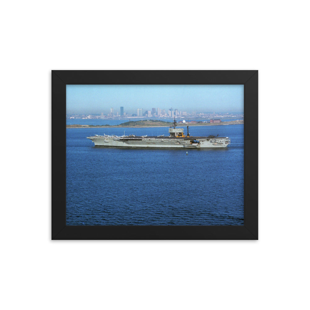 USS John F. Kennedy (CV-67) Framed Ship Photo - Boston Harbor