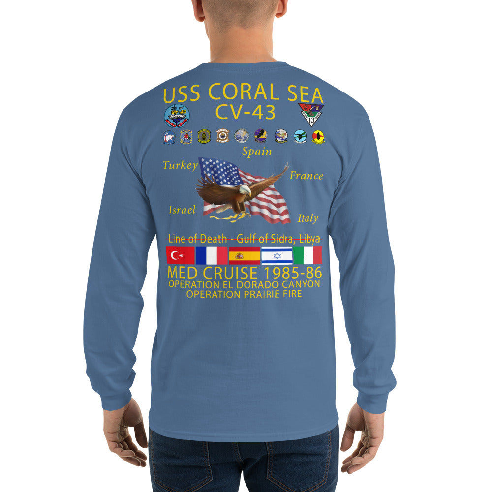 USS Coral Sea (CV-43) 1985-86 Long Sleeve Cruise Shirt