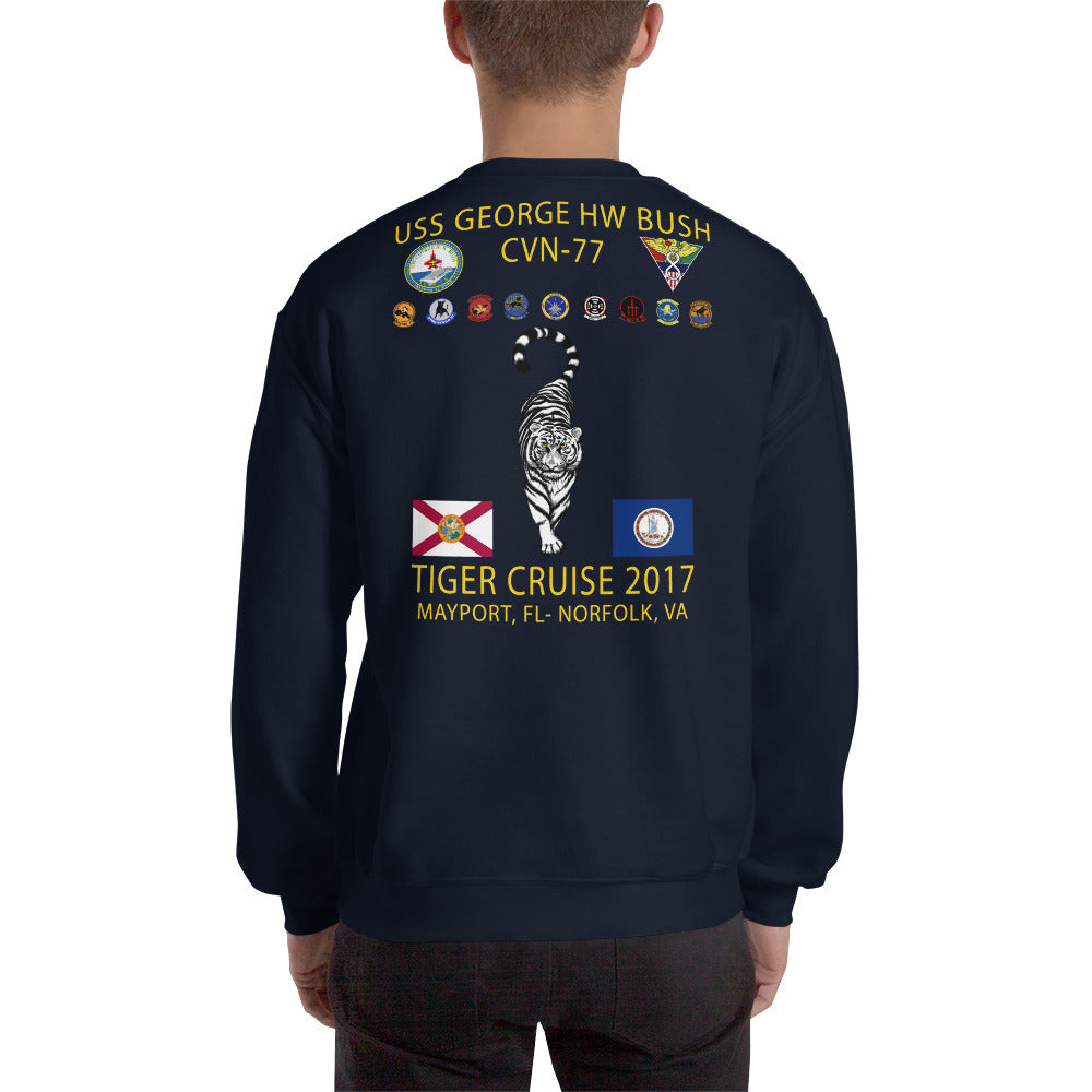 USS George H.W. Bush (CVN-77) 2017 Tiger Cruise Sweatshirt