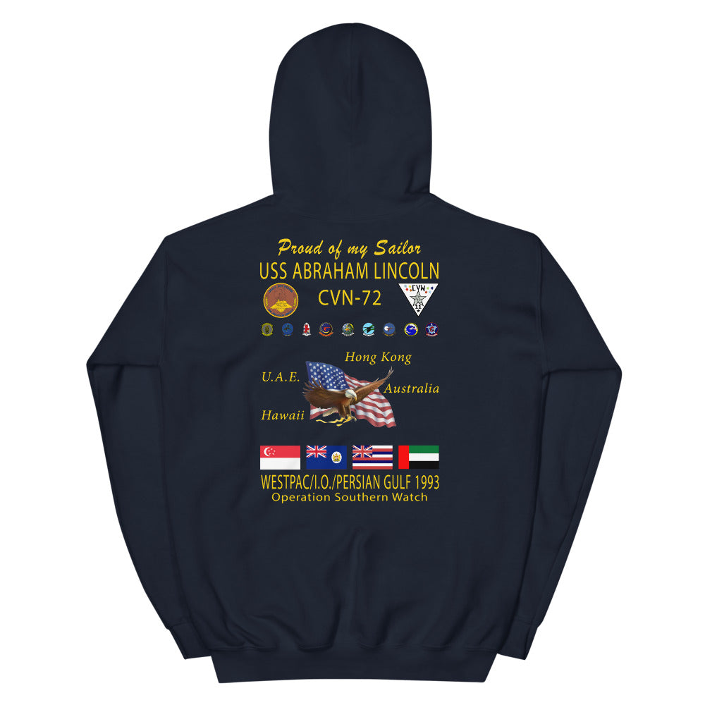 USS Abraham Lincoln (CVN-72) 1993 Cruise Hoodie - FAMILY
