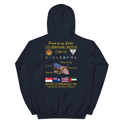USS Abraham Lincoln (CVN-72) 1993 Cruise Hoodie - FAMILY