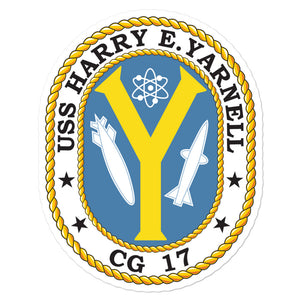 USS Harry E. Yarnell (CG-17) Ship's Crest Vinyl Sticker