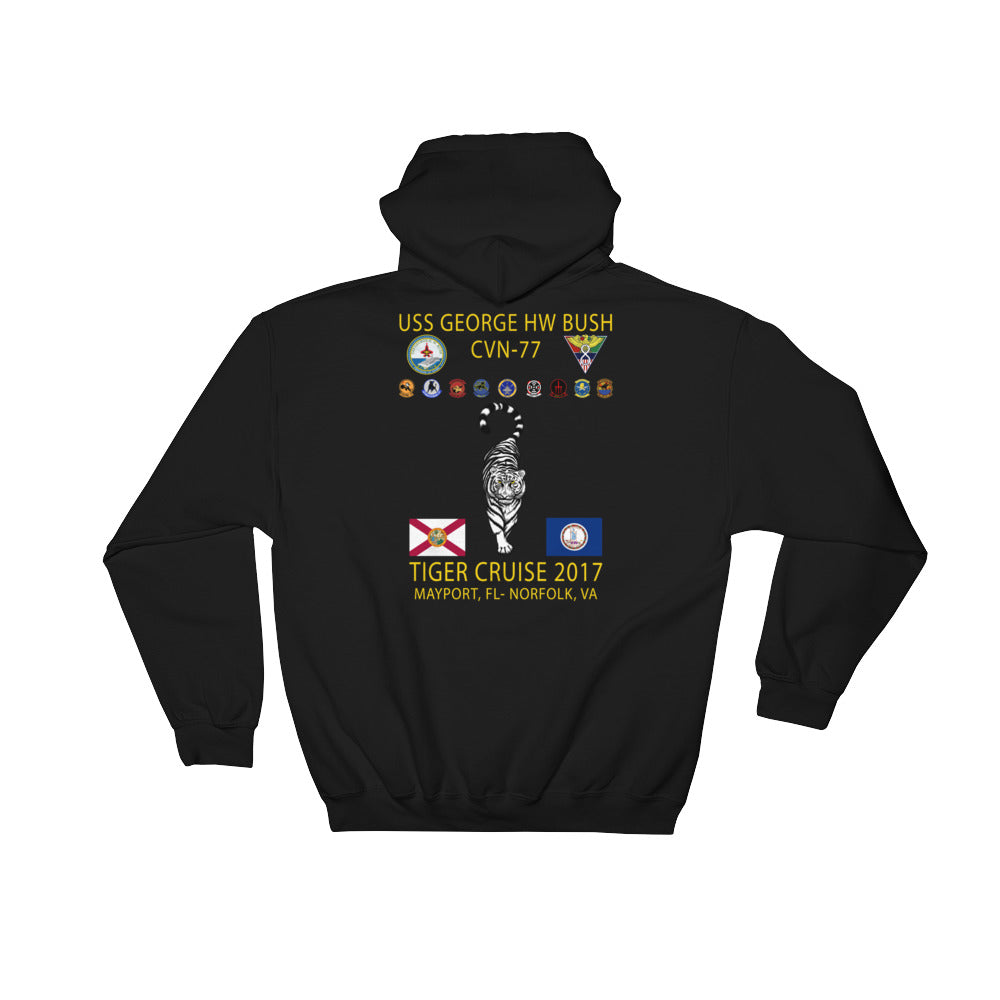 USS George H.W. Bush (CVN-77) 2017 Tiger Cruise Hoodie