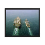 USS Detroit (AOE-4) Framed Ship Photo - w/ USS Dwight D. Eisenhower (CVN-69)