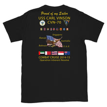 Load image into Gallery viewer, USS Carl Vinson (CVN-70) 2014-15 Cruise Shirt - FAMILY