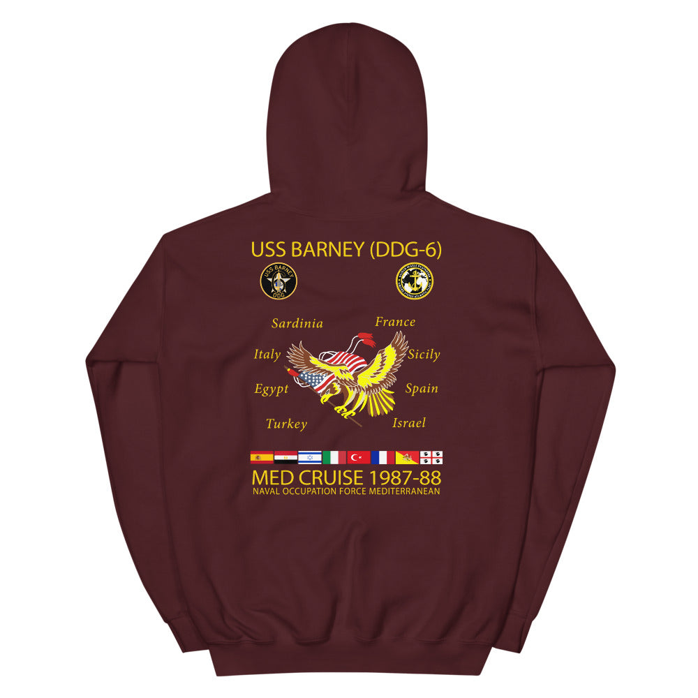 USS Barney (DDG-6) 1987-88 Cruise Hoodie