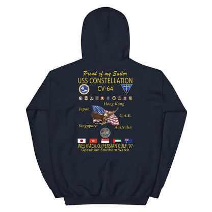 USS Constellation (CV-64) 1997 Cruise Hoodie - FAMILY