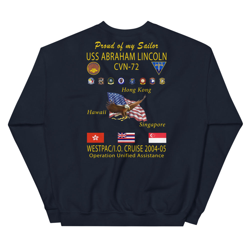 USS Abraham Lincoln (CVN-72) 2004-05 Cruise Sweatshirt - Family