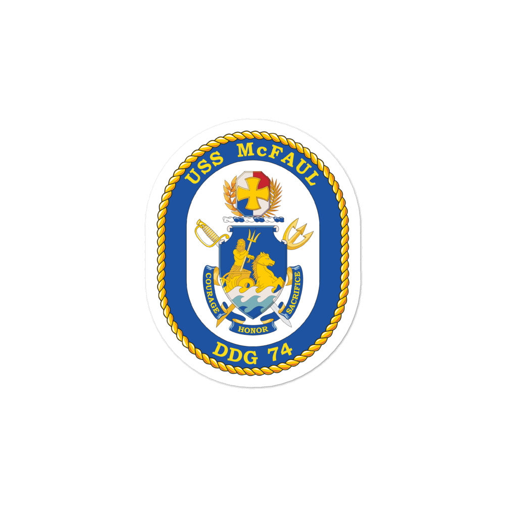 USS McFaul (DDG-74) Ship's Crest Vinyl Sticker