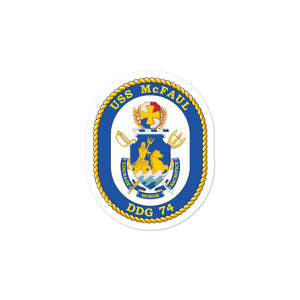 USS McFaul (DDG-74) Ship's Crest Vinyl Sticker