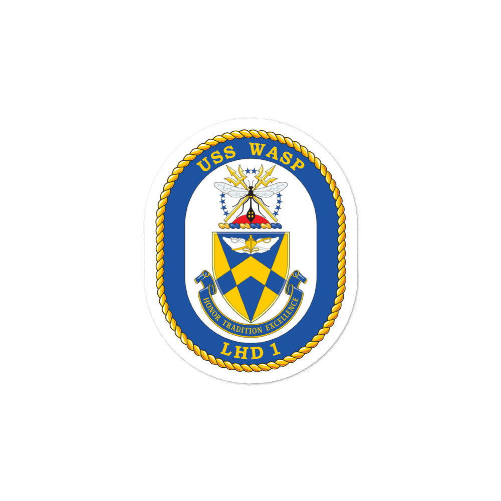 USS Wasp (LHD-1) Ship's Crest Vinyl Sticker