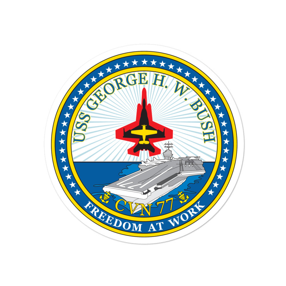 USS George H.W. Bush (CVN-77) Ship's Crest Vinyl Sticker