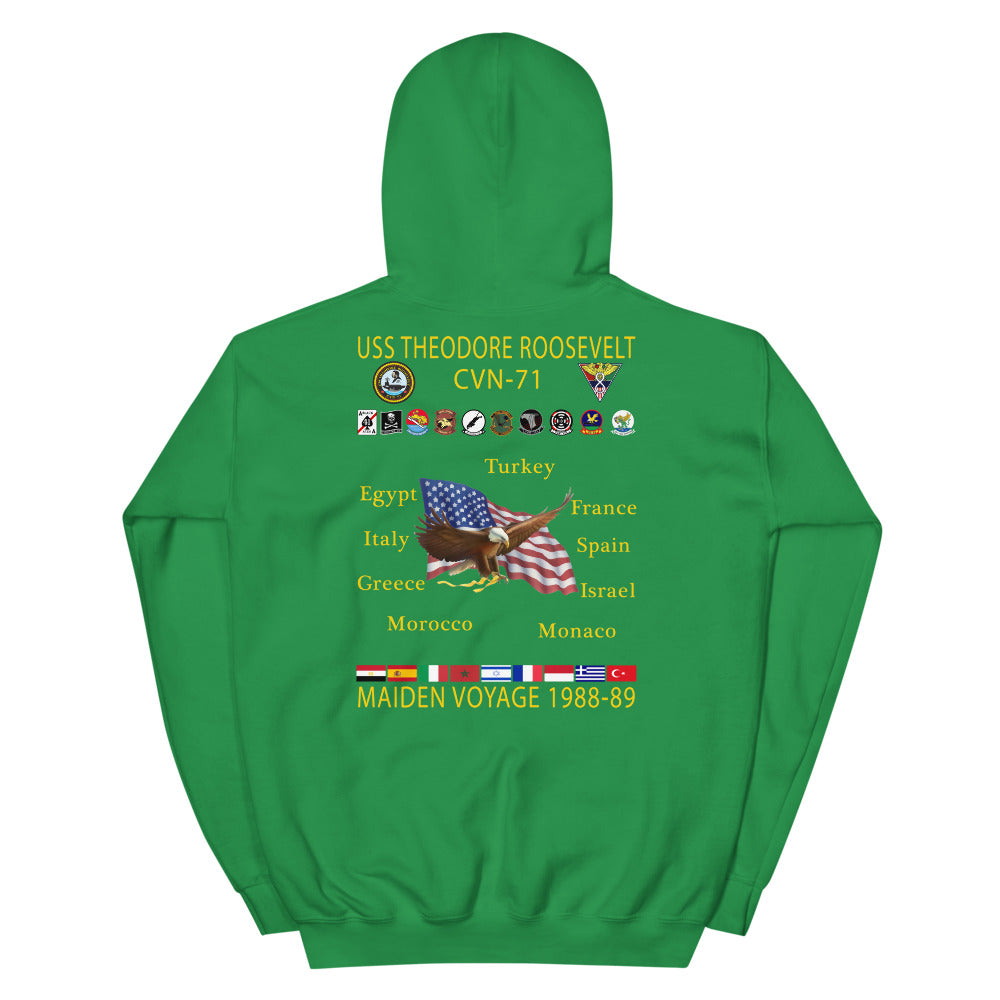 USS Theodore Roosevelt (CVN-71) 1988-89 Cruise Hoodie