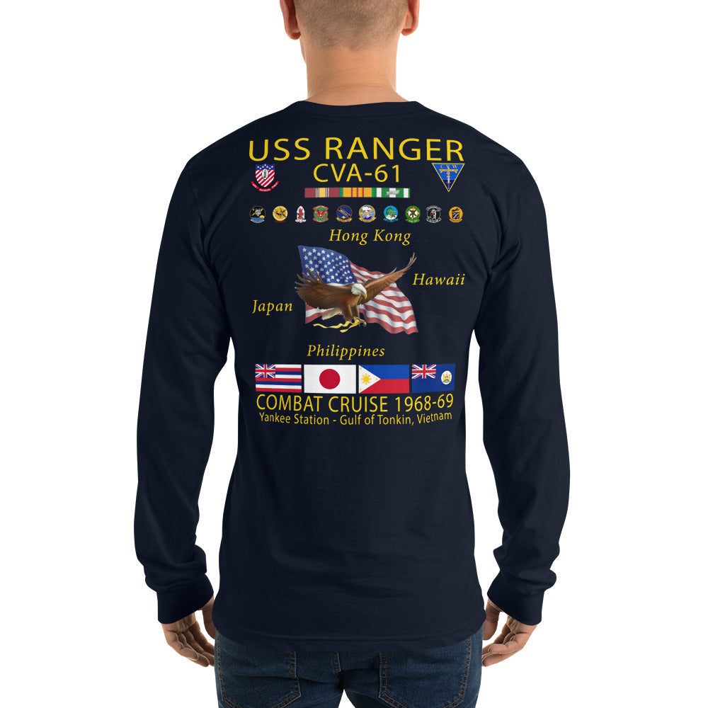 USS Ranger (CVA-61) 1968-69 Long Sleeve Cruise Shirt