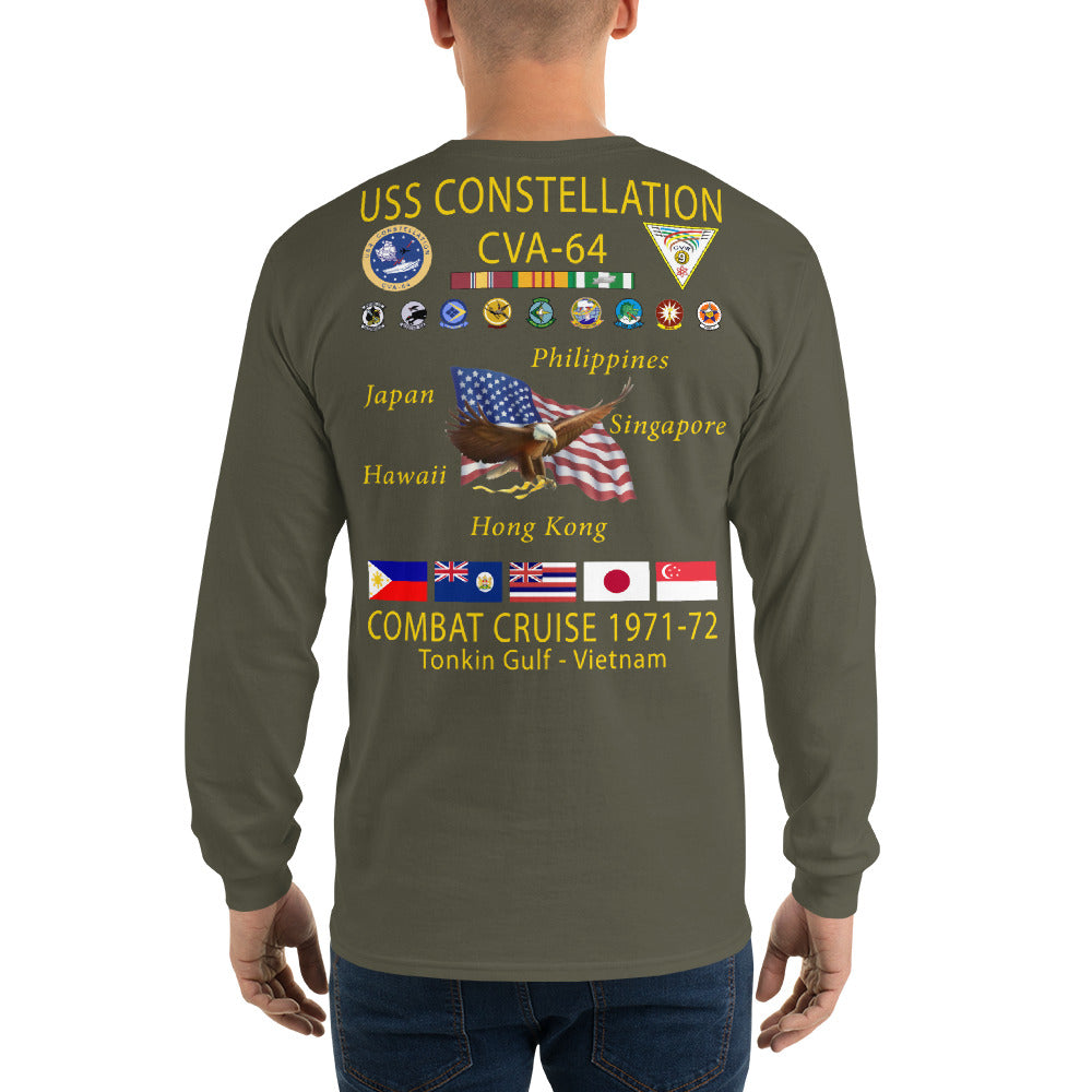 USS Constellation (CVA-64) 1971-72 Long Sleeve Cruise Shirt