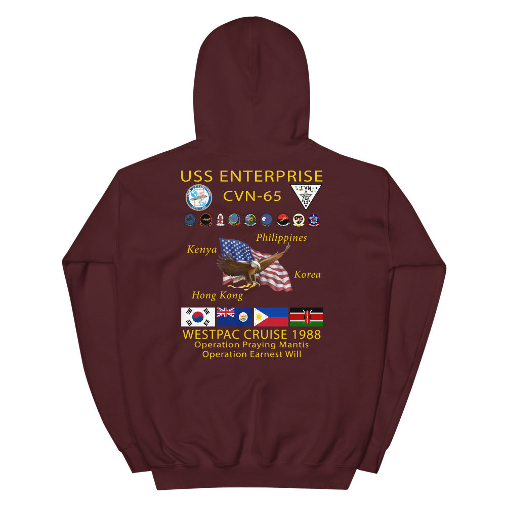 USS Enterprise (CVN-65) 1988 Cruise Hoodie