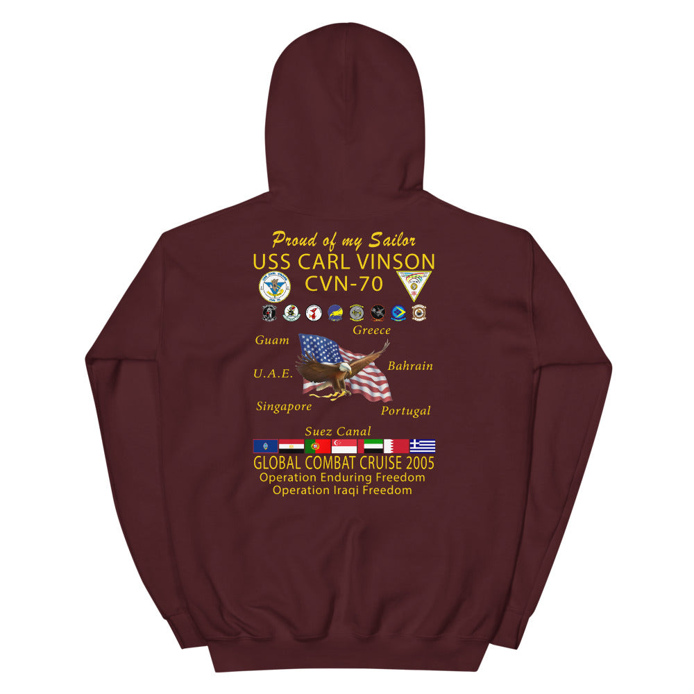 USS Carl Vinson (CVN-70) 2005 Cruise Hoodie - FAMILY