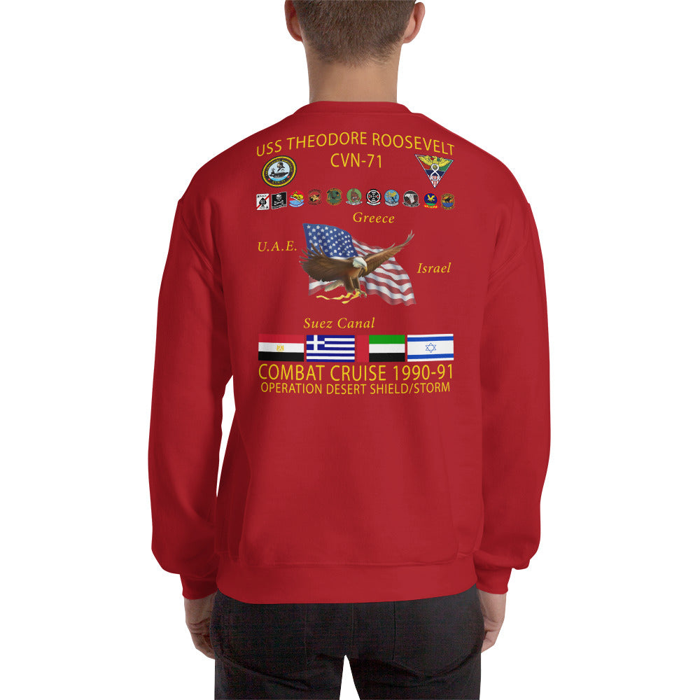 USS Theodore Roosevelt (CVN-71) 1990-91 Cruise Sweatshirt