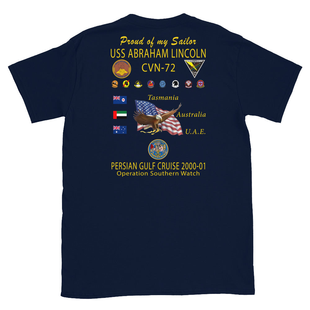 USS Abraham Lincoln (CVN-72) 2000-01 Cruise Shirt - Family