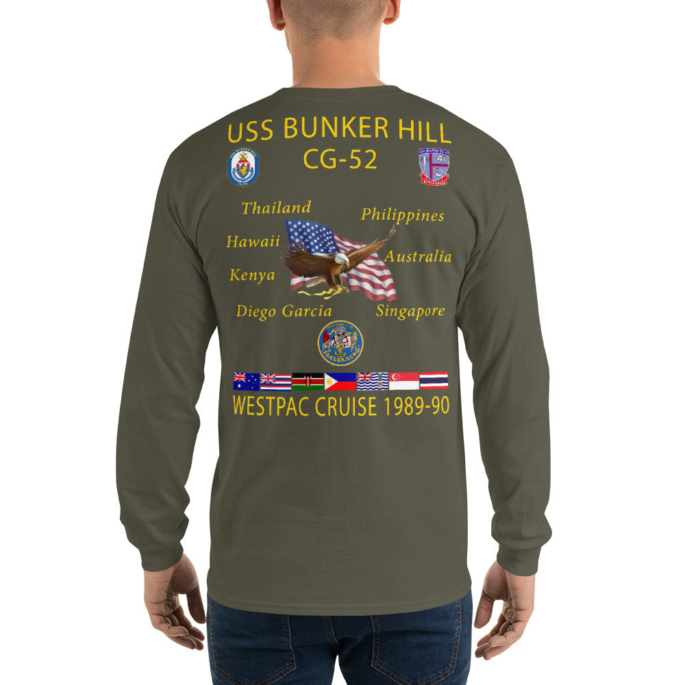 USS Bunker Hill (CG-52) 1989-90 Long Sleeve Cruise Shirt