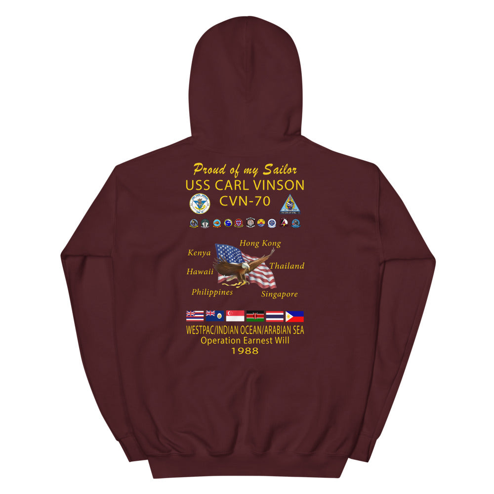 USS Carl Vinson (CVN-70) 1988 Cruise Hoodie - Family