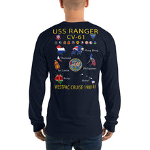 Load image into Gallery viewer, USS Ranger (CV-61) 1980-81 Long Sleeve Cruise Shirt - Map