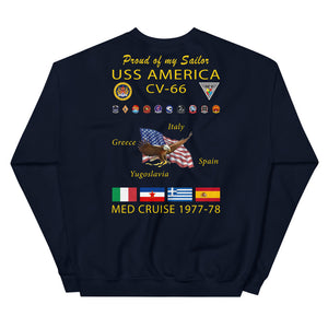USS America (CV-66) 1977-78 Cruise Sweatshirt - FAMILY