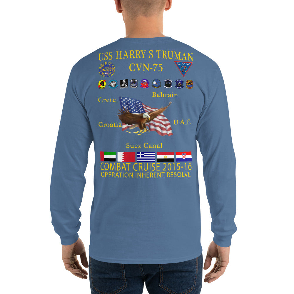 USS Harry S. Truman (CVN-75) 2015-16 Long Sleeve Cruise Shirt