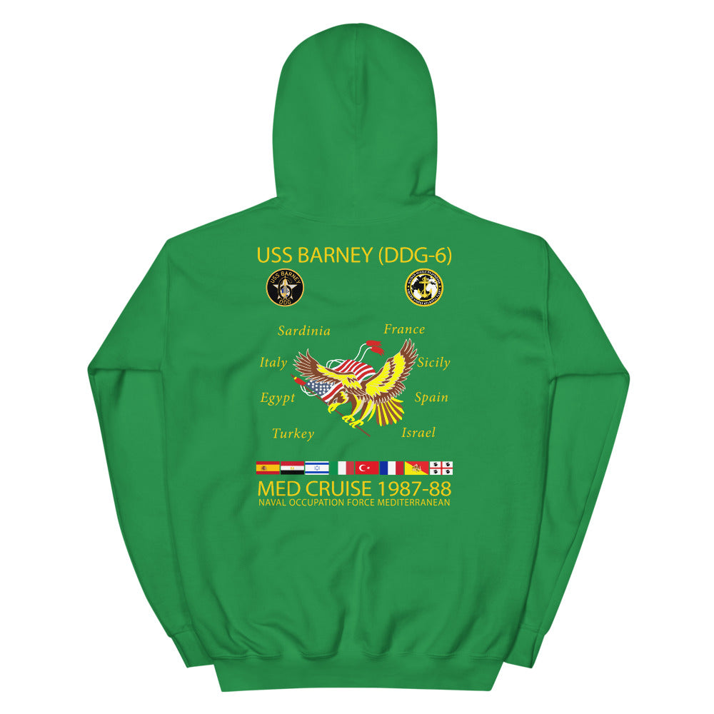 USS Barney (DDG-6) 1987-88 Cruise Hoodie
