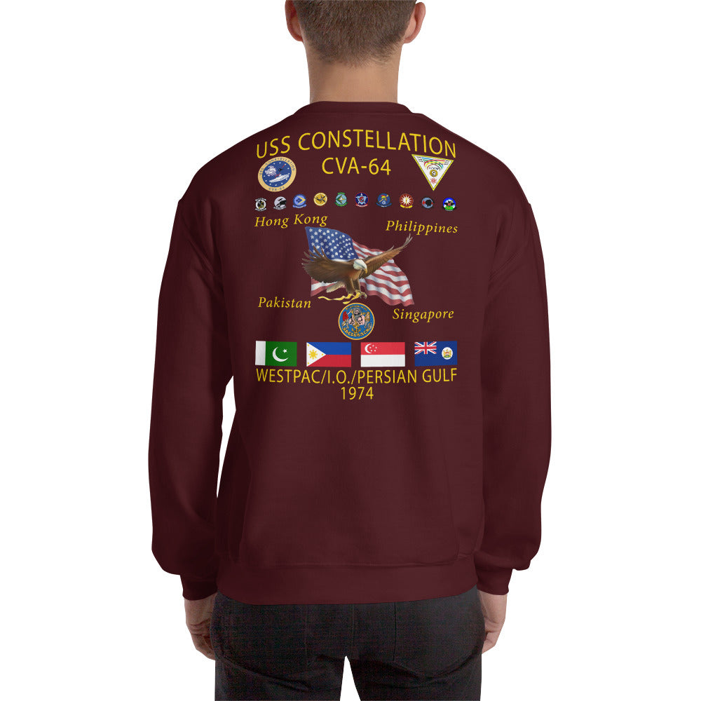 USS Constellation (CVA-64) 1974 Cruise Sweatshirt