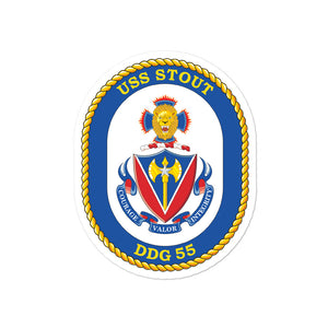 USS Stout (DDG-55) Ship's Crest Vinyl Sticker