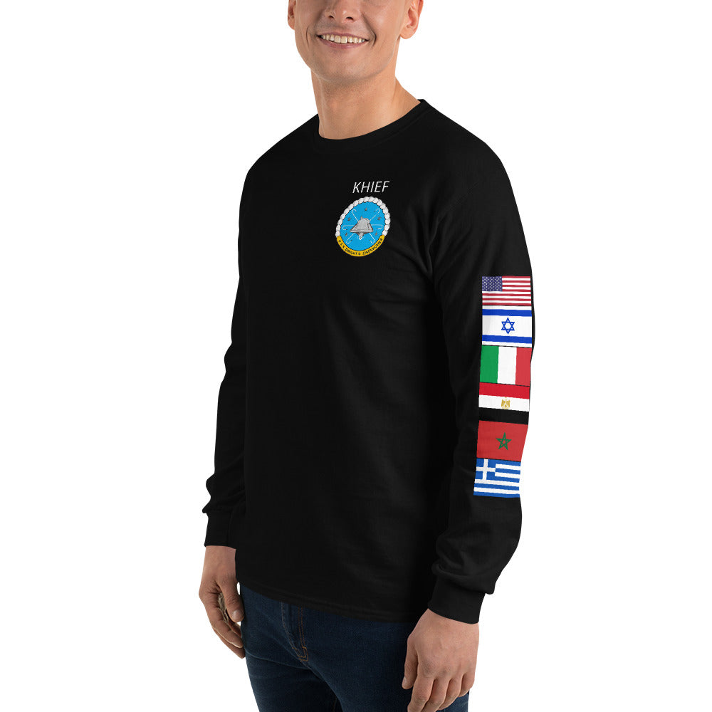 IKE CUSTOM w/FLAGS - E HUGHES - Long Sleeve Shirt