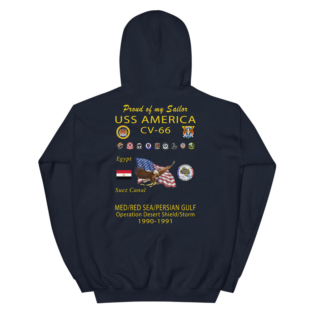 USS America (CV-66) 1990-91 Cruise Hoodie ver 1 - FAMILY