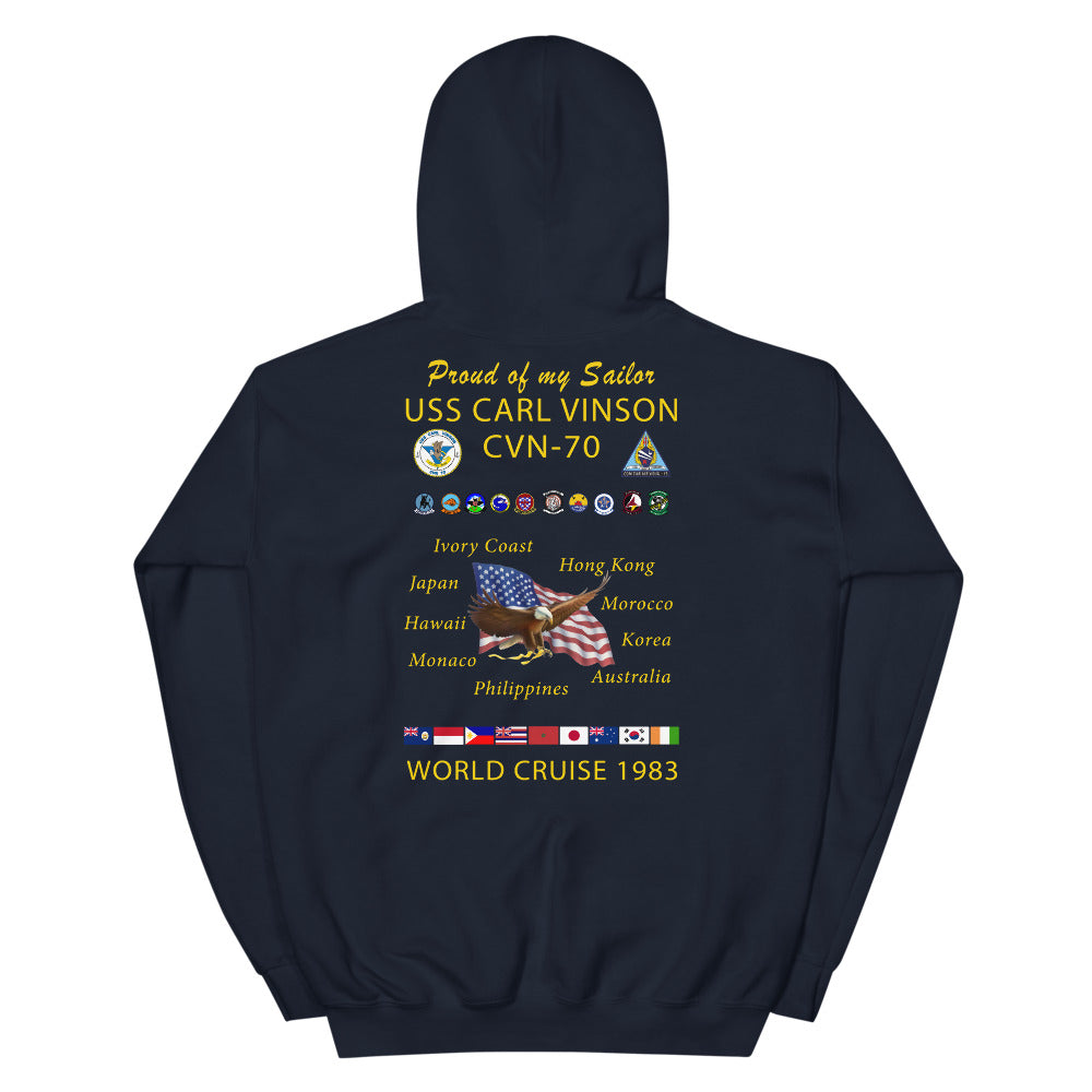 USS Carl Vinson (CVN-70) 1983 Cruise Hoodie - Family