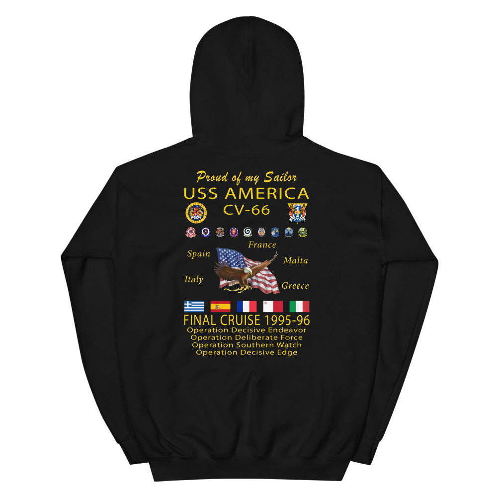 USS America (CV-66) 1995-96 Cruise Hoodie - FAMILY