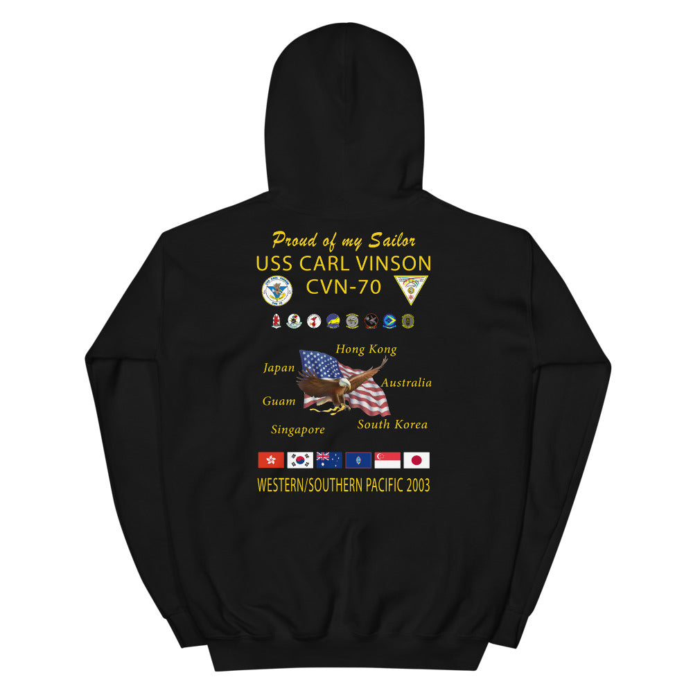 USS Carl Vinson (CVN-70) 2003 Cruise Hoodie - FAMILY