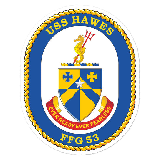 USS Hawes (FFG-53) Ship's Crest Vinyl Sticker