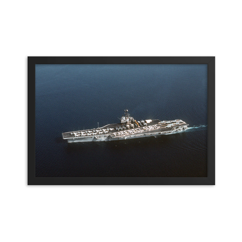 USS Independence (CV-62) Framed "Farewell Subic" Photo