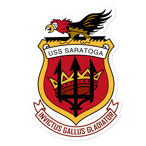 USS Saratoga (CVA/CV-60) Ship's Crest Vinyl Sticker