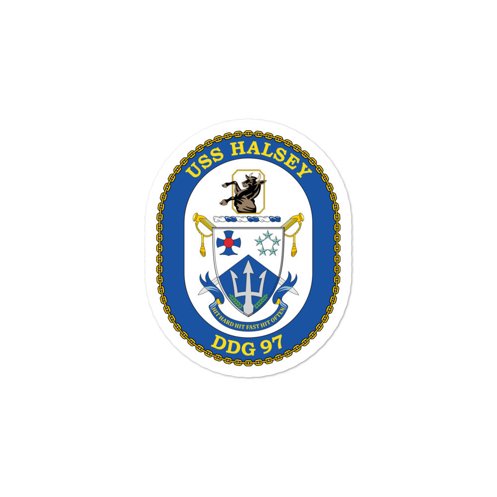 USS Halsey (DDG-97) Ship's Crest Vinyl Sticker