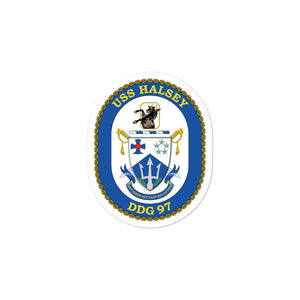 USS Halsey (DDG-97) Ship's Crest Vinyl Sticker