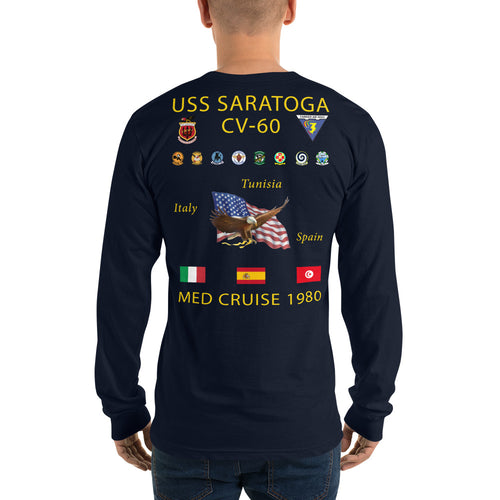 USS Saratoga (CV-60) 1980 Long Sleeve Cruise Shirt