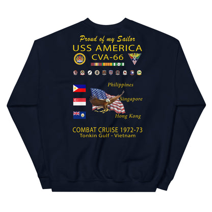 USS America (CVA-66) 1972-73 Cruise Sweatshirt - FAMILY
