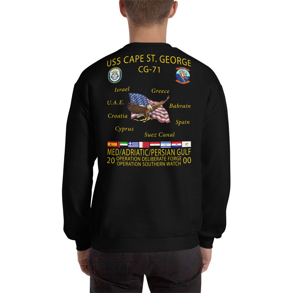 USS Cape St George (CG-71) 2000 Cruise Sweatshirt