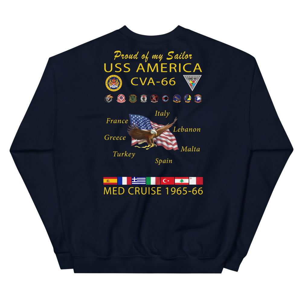 USS America (CVA-66) 1965-66 Cruise Sweatshirt - FAMILY