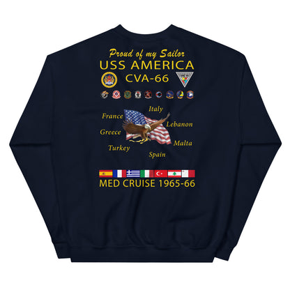 USS America (CVA-66) 1965-66 Cruise Sweatshirt - FAMILY