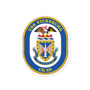 USS Vicksburg (CG-69) Ship's Crest Vinyl Sticker
