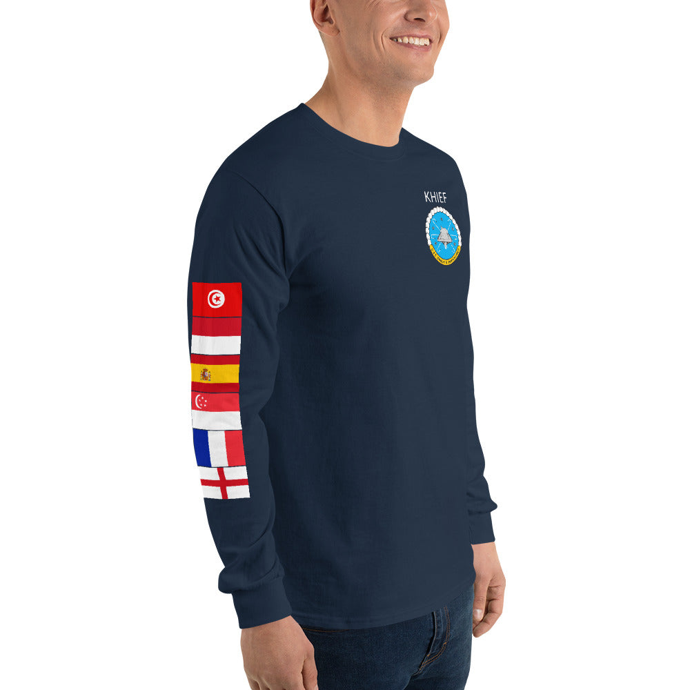 IKE CUSTOM w/FLAGS - E HUGHES - Long Sleeve Shirt